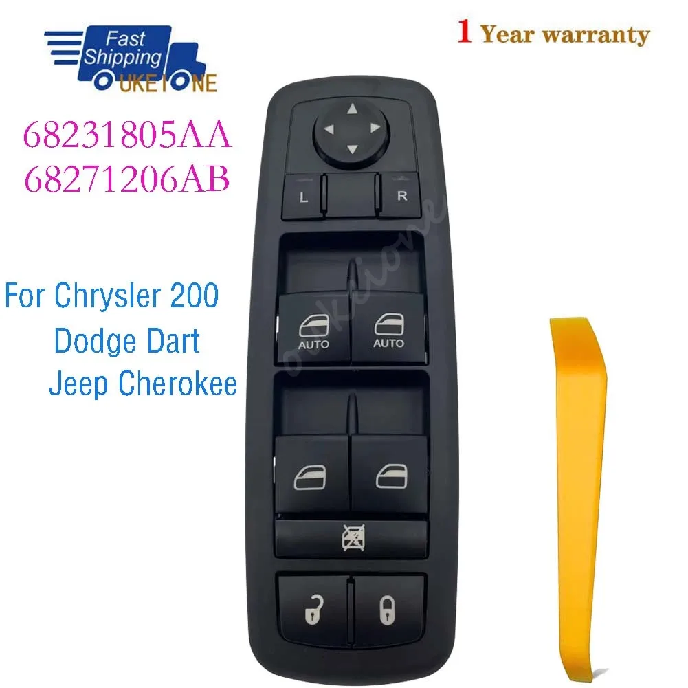 68271206AA 68271206AB para Chrysler 200 Dodge Dart Jeep Cherokee frente LHD maestro conductor ventana lateral interruptor de alimentación accesorios de coche