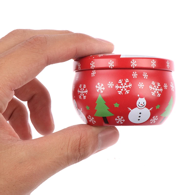 1pc Empty Travel Christmas Aromatherapy Candle Jar Christmas Scented Candle Tin Jar Soy Wax Plant Candle Gift Box Only Empty Jar