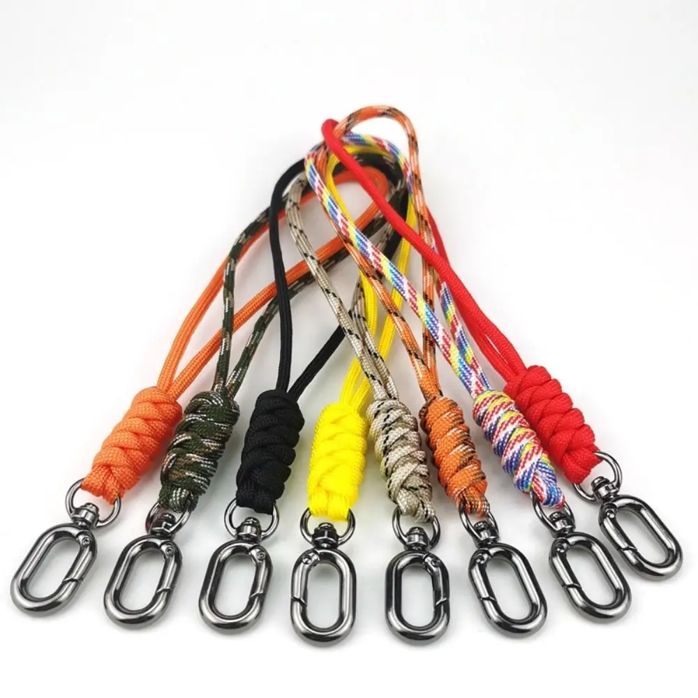 

High Quality High Strength Paracord Keychain Lanyard 12cm 8 Styles Oval Buckle Parachute Cord Keychain Outdoor Tool