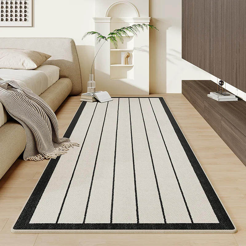 Light Luxury Living Room Decoration Carpet Simple Lines Bedroom Bedside Plush Carpet Rug Home Cloakroom Thicken Soft Floor Mat