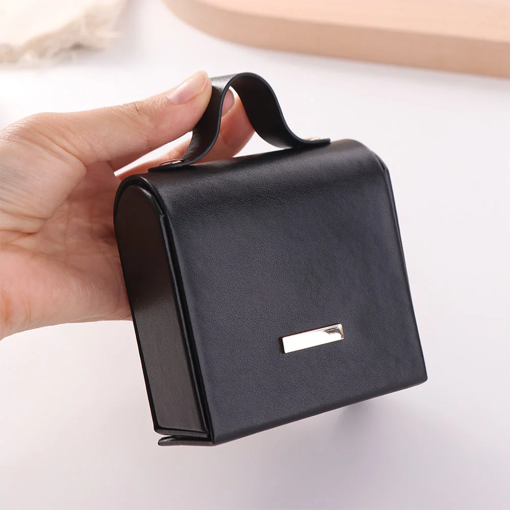 Hand-Held Jewelry Packing Bag PU Leather Rings Necklace Earrings Storage Case Handbag Appearance Large Capacity