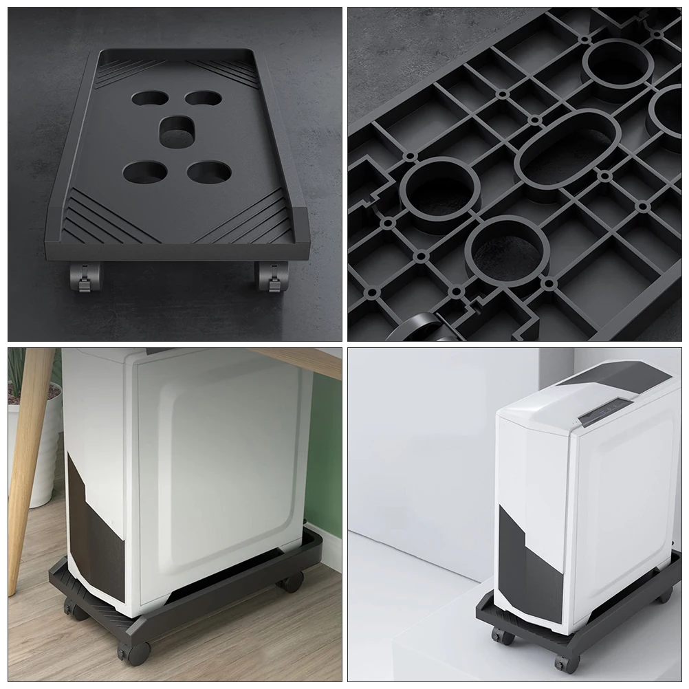 

Computer Mainframe Holder Universal Wheeled Stand With Brake Heat Dissipation Rounded Corners Long-Lasting Creative
