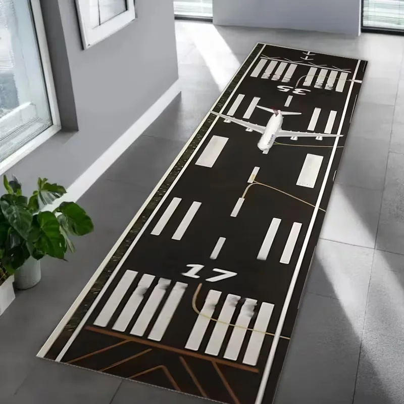 Runway Carpet Airplane Runway, Long Carpet The Corridors Are Decorated with Cheerful Floor Mats