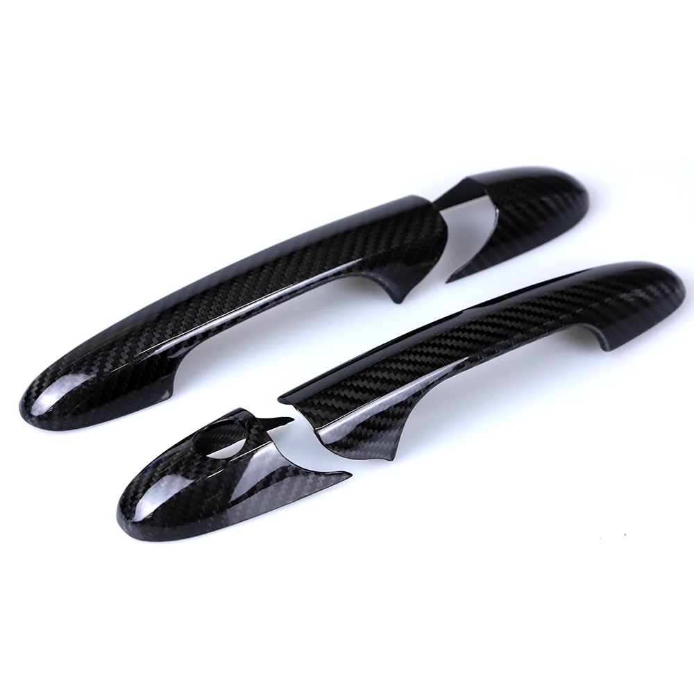 Brand New Dry Carbon Fiber Material Exterior Door Handle Cover Trims 2007 To 2021 Accessories Parts For Fiat 500 Abarth 595 695