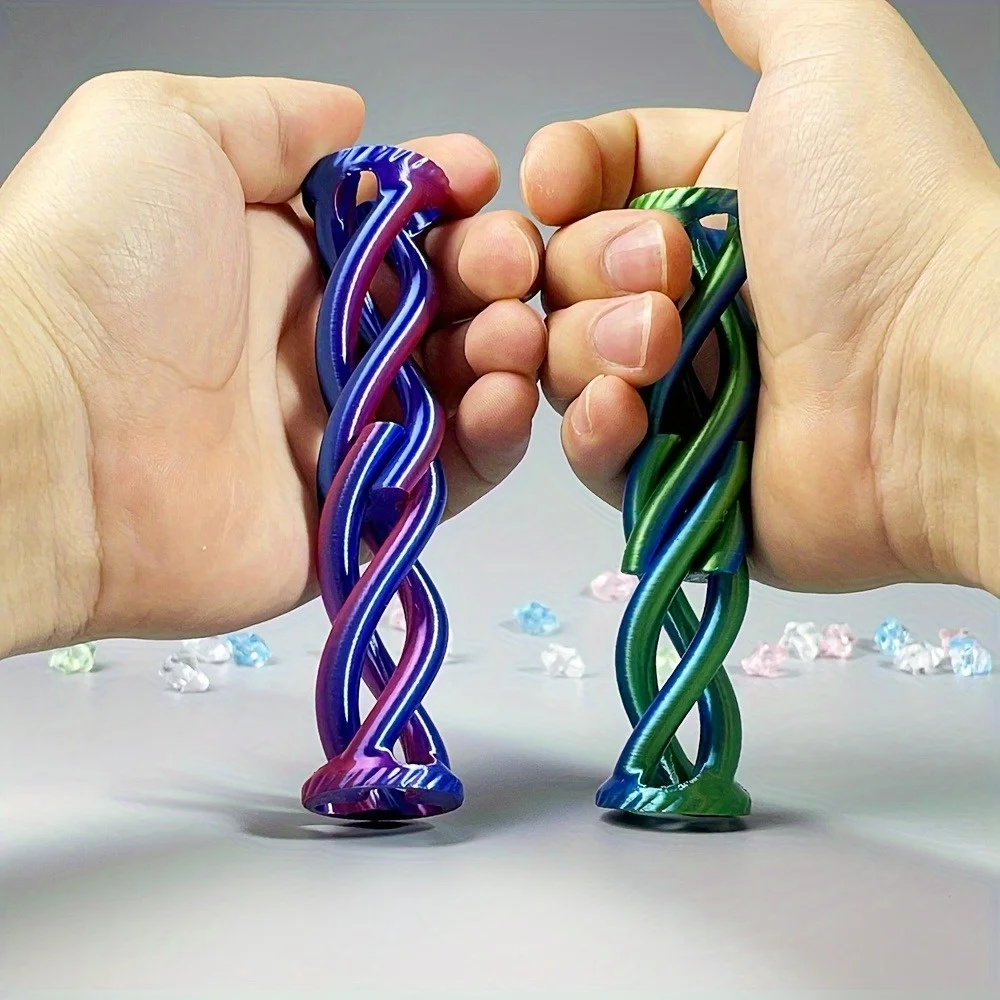 Fidget Spinner Spiral Three-dimensional Puzzle Toy 3D Printed Desk Ornament - Colorful Gradient Spiral Design Stress Relief Toy