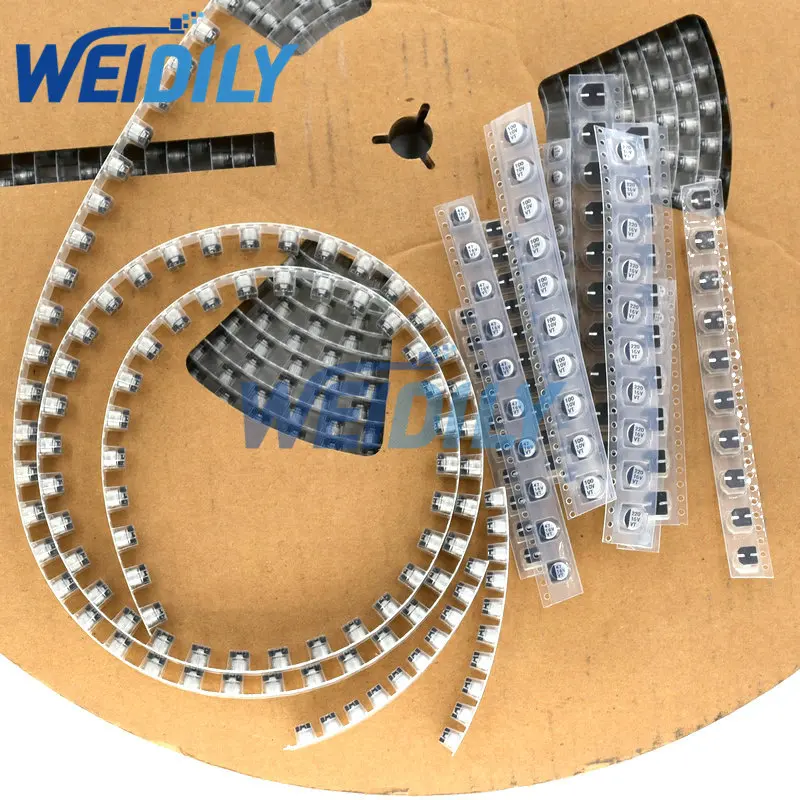 130PCS 1uF-220uF SMD Aluminum Electrolytic Capacitor Assorted Kit Set 13values*10pcs=130pcs Capacitance Samples Kit New