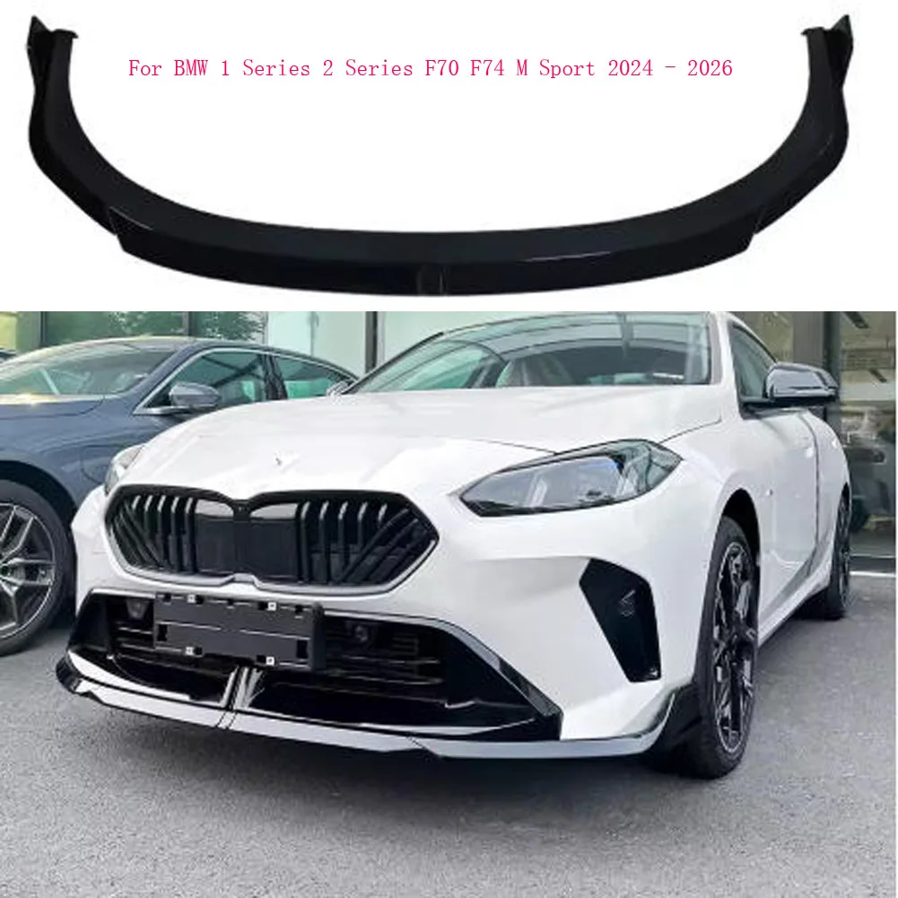 

2024 -2026 For BMW 1 Series M-Pack F70 2 Series F74 Gran M235 xDrive Coupe M Sport Front Bumper Lip Splitter Spoiler Gloss Black