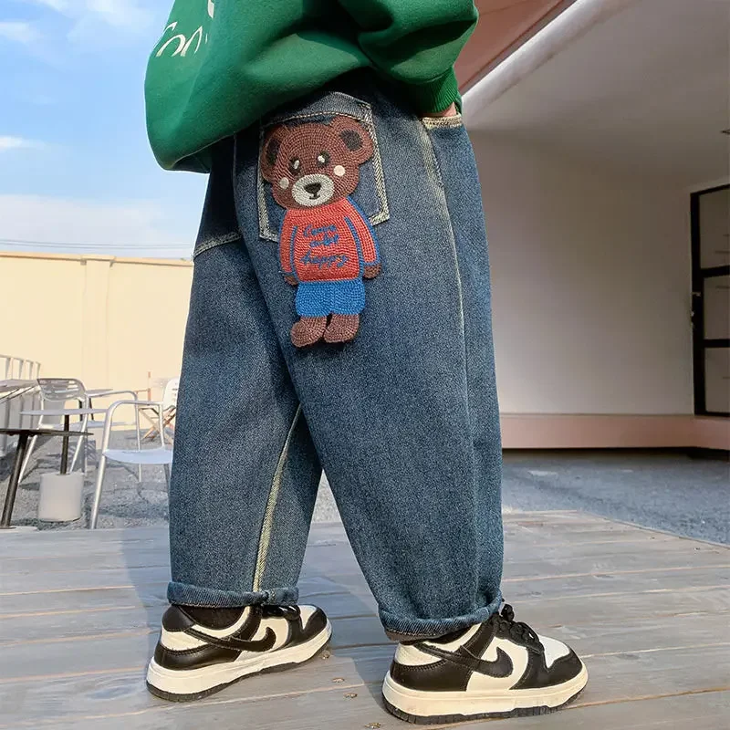 

Весенне-осенняя детская одежда для мальчиков, детские эластичные джинсовые брюки для малышей, одежда для мальчиков, верхняя одежда, джинсы, брюки 4, 6, 8, 10 лет