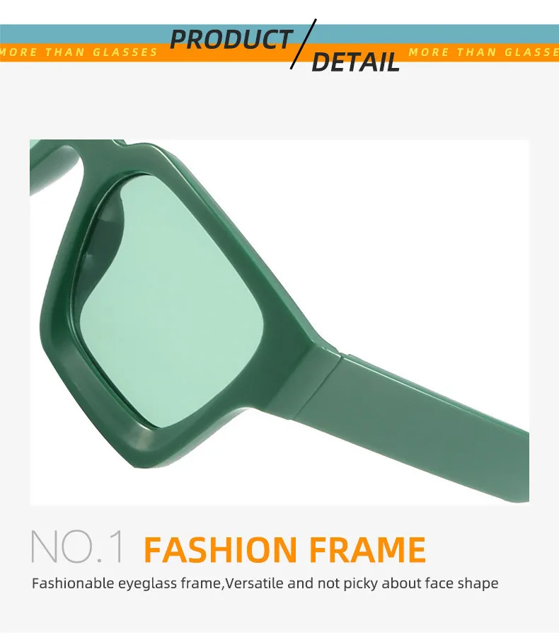 Mode Vintage Großen Quadratischen Sonnenbrille UV400 Retro Männer Frauen Grün Marke Designer Unisex Ins Stil Brillen Anti Blauen Rahmen – Detail 9