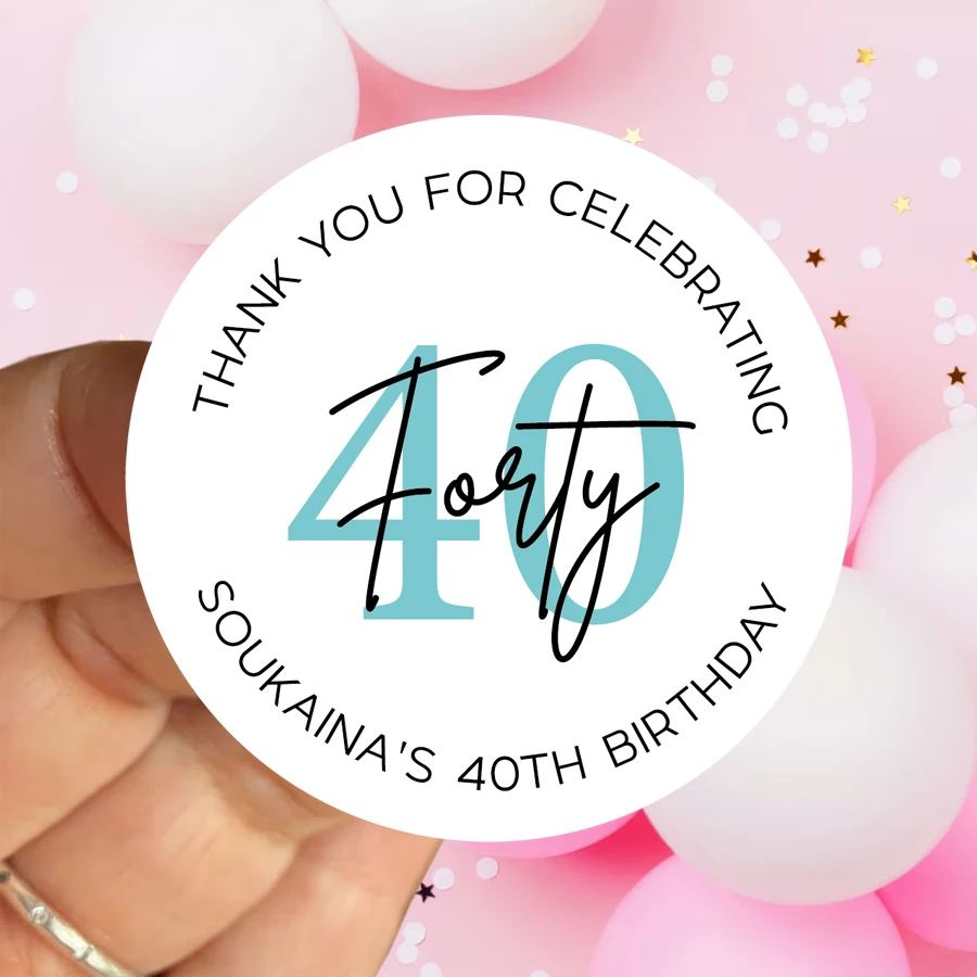 

50PCS Personalized Birthday Stickers Round Sticker Label 18th Birthday Stickers, Custom Birthday Sticker 40th Birthday Stickers