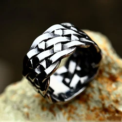 Retro Viking Stainless Steel Celtics Knot Ring Men Women Nordic Simple Love Intertwined Rings Punk Fashion Jewelry Gifts