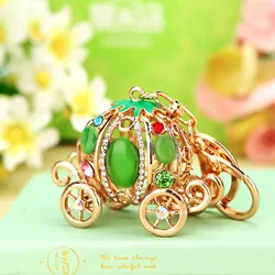 Llaveros de calabaza de cristal con diamantes de imitación, llaveros de coche, bolsos de mujer, llaveros de decoración, regalos, joyería de vacaciones