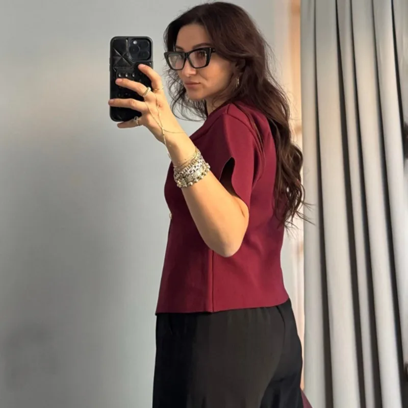 เสื้อคาร์ดิแกนผู้หญิง Talenza แฟชั่นลำลอง คอวี ผ้าริบ ติดกระดุม ท็อปถัก ดีไซน์หรูหรา สไตล์ชิค เหมาะสำหรับใส่ทำงาน ฤดูใบไม้ผลิ สีพื้น 2026 เสื้อคาร์ดิแกนผู้หญิง