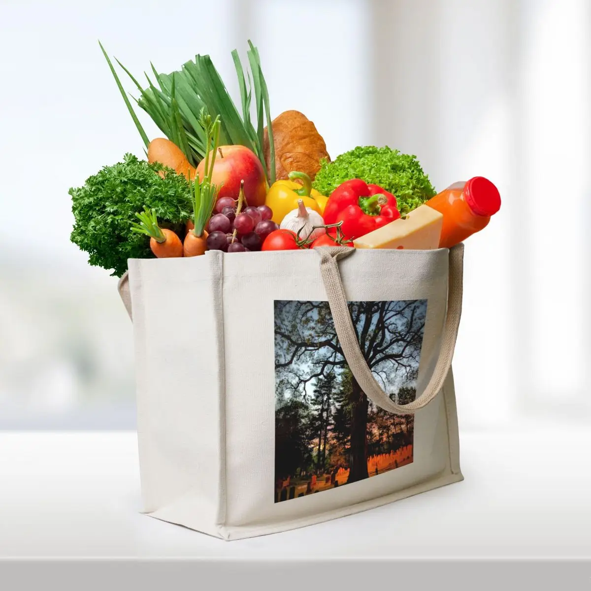 Sunset in Riverside Tote Bag Women's tote bag Women's shopper custom bags Canvas shoulder bag