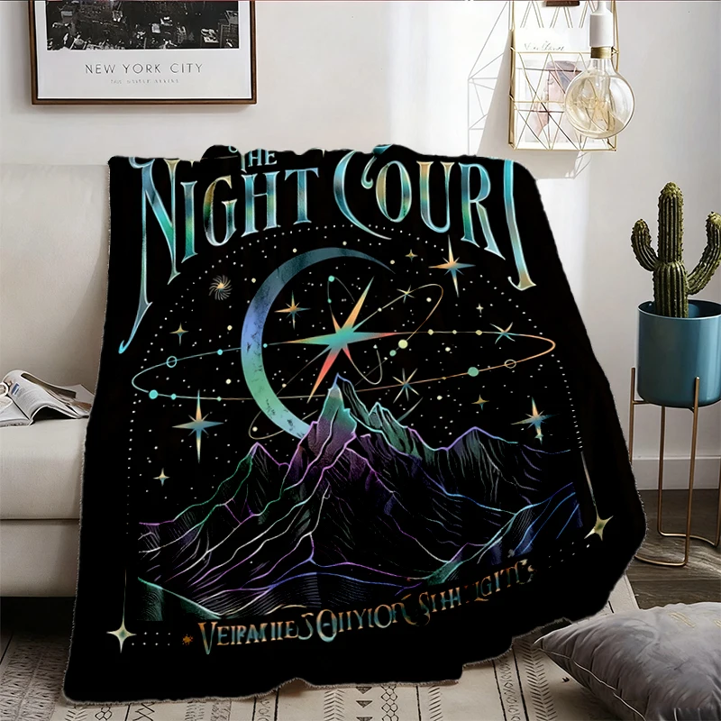 Velaris The Night Court Acotar Two-Sided  Flannel Blanket, Velaris The Night Court Flannel Throw, Court