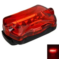 1pcs Mountain Bike Rear Tail Light 5 LED Night Safety Flashing Waterproof Lamp Plastic Outdoor Cycling Practical Accessories