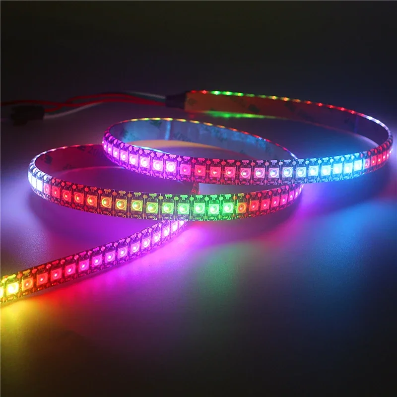 1-5M DC5V WS2812B Led Strip 30/60/96/144 Leds/m WS2812 Black/White PCB IP30/65/67 Smart RGB Individually Addressable Led Light