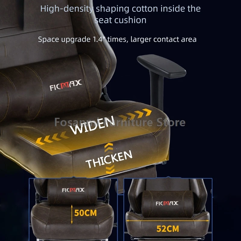 Chaise de jeu ergonomique en cuir avec accoudoirs réglables, inclinable, à dossier haut, pour bureau, maison, ordinateur de Gamer, chaises pivotantes