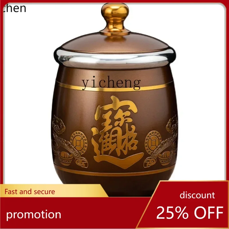 ZMLHousehold Buddha Front Water Cup Pure Copper Tea Cup Guanyin Water Filter Jug Ornaments