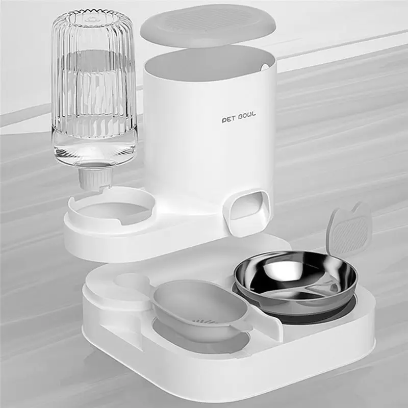 

Автоматическая кормушка для животных 2-в-1: контейнер для корма и поилка для собак и кошек, большая емкость, из нержавеющей стали, миска для кормления P