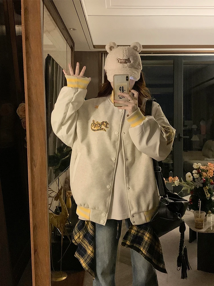 

Бейсбольные куртки из нейлонового сатина для женщин, осенние, женственные, складные, с эффектом двухслойности, с поясом, многофункциональные, самоскладывающиеся, в стиле Y2K