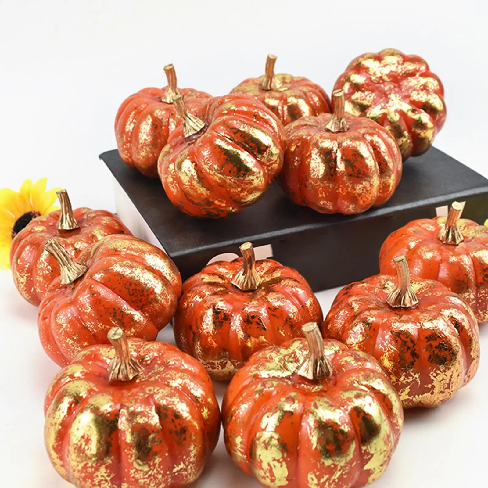 

12x Artificial Pumpkins Simulation Pumpkin for Halloween Autumn Season Decor