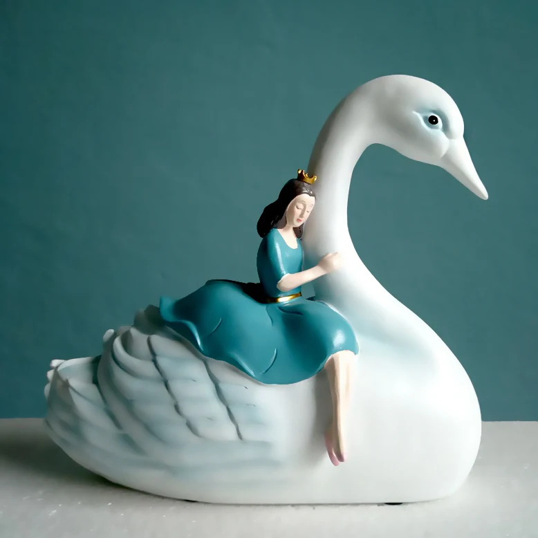 

European Resin Swan Princess Panda Baby Ornaments Livingroom Bedroom Home Accessories Crafts Hotel Office Furnishings decoration