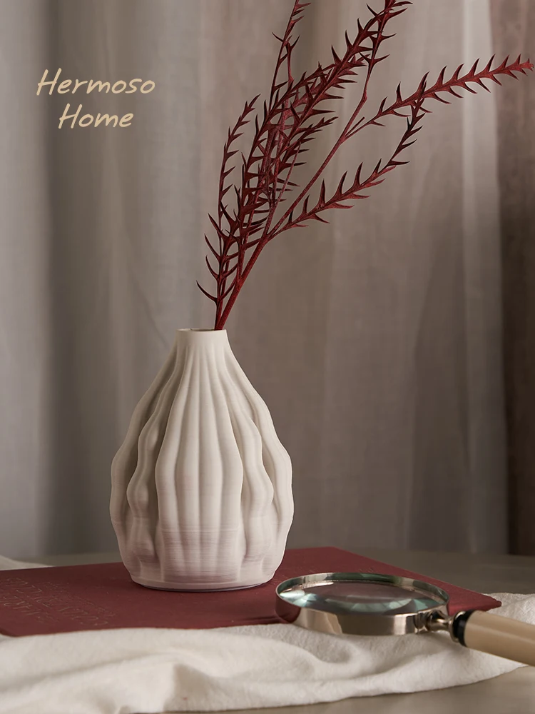 3D printed ceramic vase decoration for living room flower arrangement, desktop wine cabinet decoration