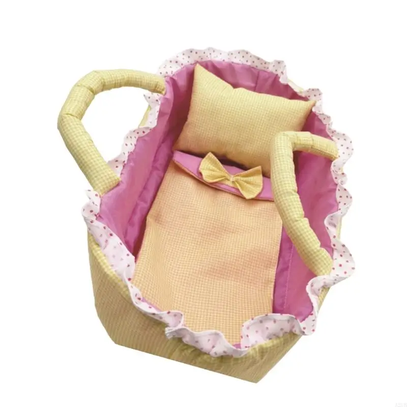 Tragbare Hängematte Korb Wiege Mit Kissen 12 Zoll Bett Für 30cm Spielzeug Präsentiert A2UB – Detail 3