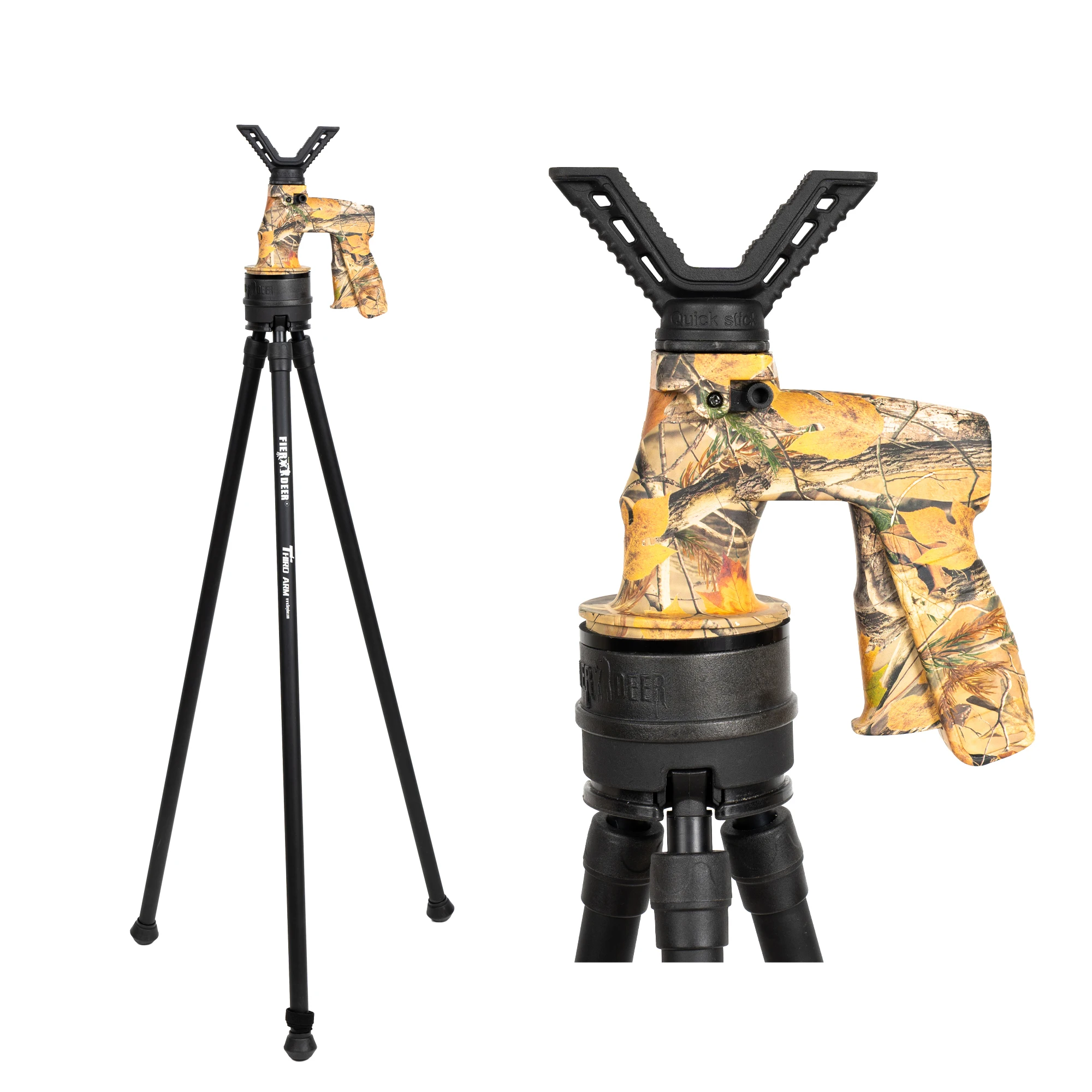 THIRD ARM GEN6 Tripod Shooting Stick for Hunting Rifle,Tripod for Hunting with Adjustable Height & Detachable Swivel V-Yoke