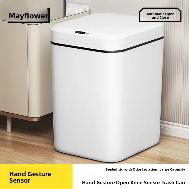 

MayFlower Intelligent Sensor Trash Can Automatic Large Capacity Covered Luxury Living Room Bathroom Home Cleaning Tools