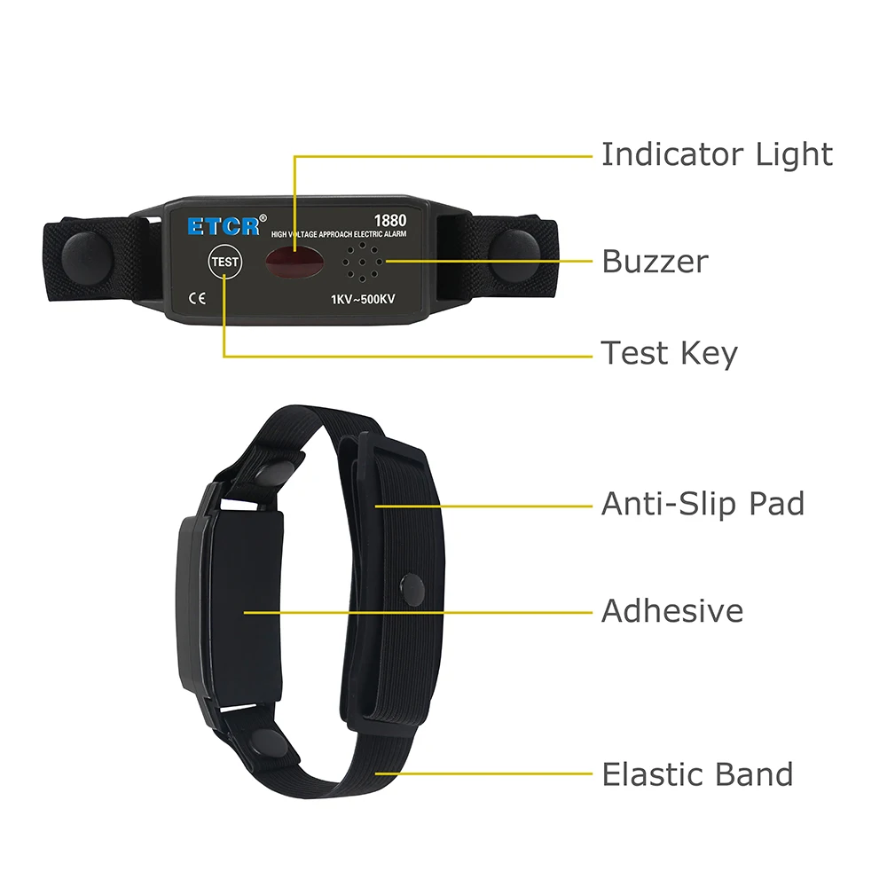 ETCR1880 1KV-500KV High Voltage Detector Outdoor Non Contact Auto Wrist Type Remote Current Leakage Alarm Safe Electric Operate