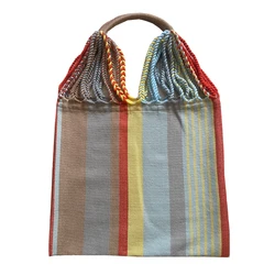 bolsas para mujeres сумка женская тренд Women Fashion Handbag Shopping Bags Stripe Handmade Winding Handle Woven Tote