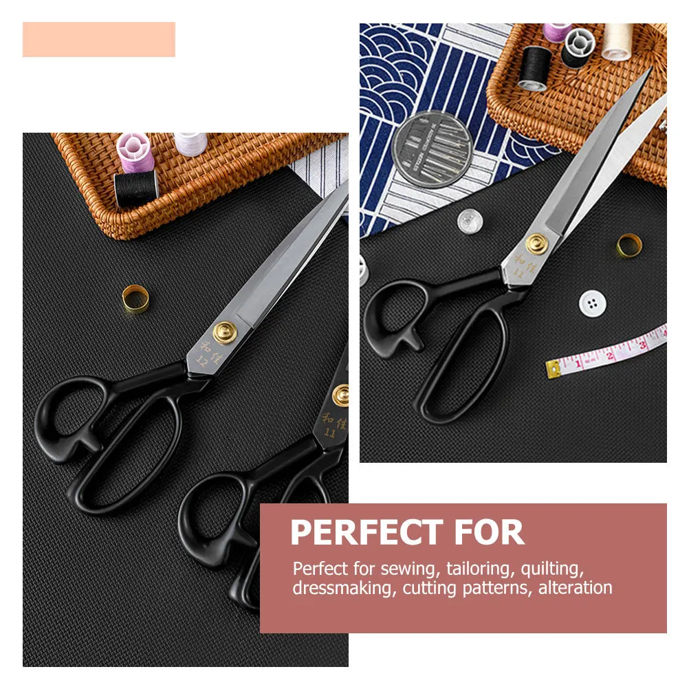 

2Pcs Professional Sewing Scissors Manganese Steel Sharp Fabric Shears for Tailoring Quilting Dressmaking Labor-Saving Cutting