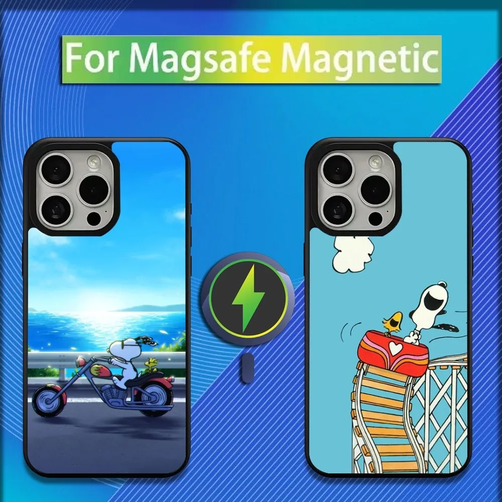 

Cartoon S-Snoopys-Cool Phone Case For iPhone 16,15,14,13,12,11,Plus,Pro,Max,Mini Magsafe Magnetic Wireless Charging