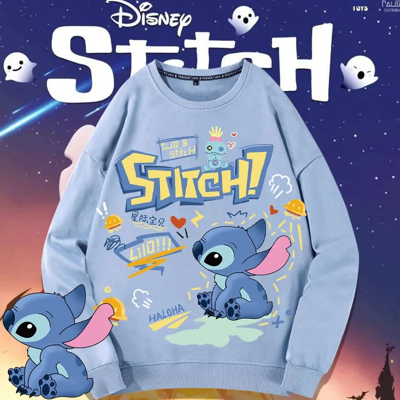 Stitch Co-named Hoodie Male Fall Disney Animation Around Stitch Stitch Printed Round Neck Coat