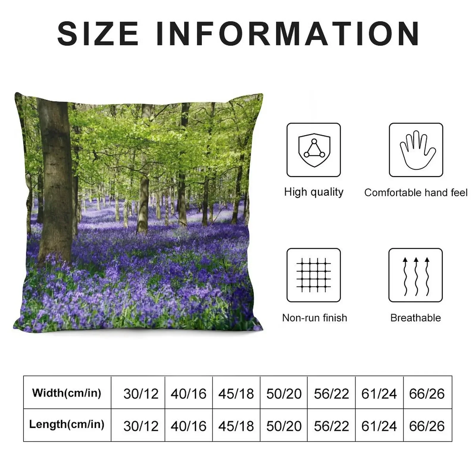 Bluebell Woods Throw Pillow Sofa Cushion Cover luxury decor pillow