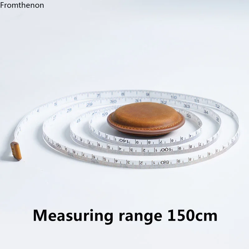 Fromthenon Crazy Horse Leather Handmade Mini Tape Measure Pull Rule Retro Vintage 150cm/60\