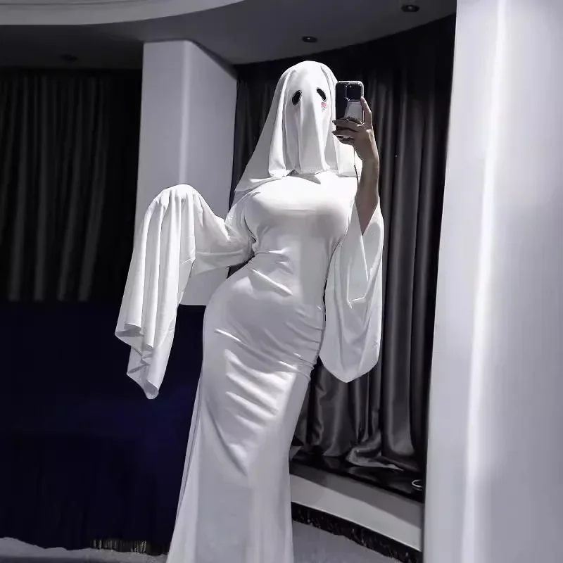 Vestido de Halloween para disfraz de niña fantasma, cosplay de señora albaricoque del mismo estilo que el vestido de disfraz de Carnaval para mujer