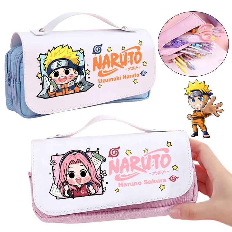 

Naruto Pencil Case Kawaii Student Large Capacity Stationery Organizer Bag Pencil Storage Bags School Office Supplies Kids Gifts