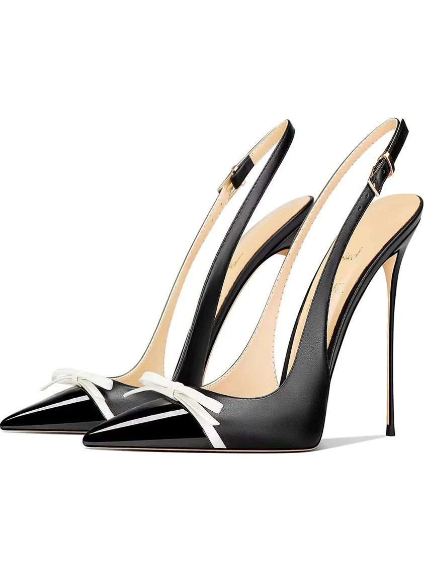 Pink Bow Design, Niche Autumn New Style Temperament, French Exquisite High Heels for Women, Slim Heels with Pointed Tips image 2