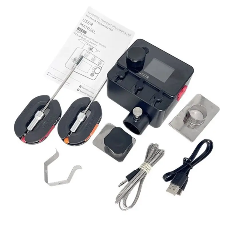 Ventilador Automático para Ahumador BAAG con Control de Temperatura por Bluetooth para Parrilla BBQ, Compatible con Big Green Egg, Kamado Joe, Primo, Akorn Kamado