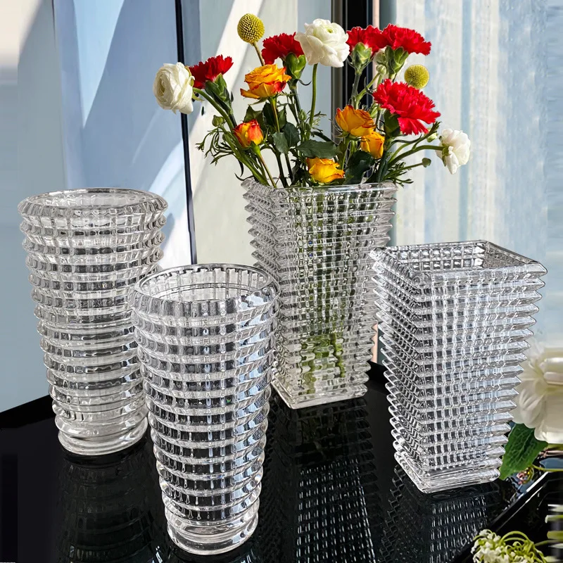Luxury Style Vase Decoration Living Room Flower Arrangement Ins High Sense Internet-Famous Crystal Glass Flower Vase