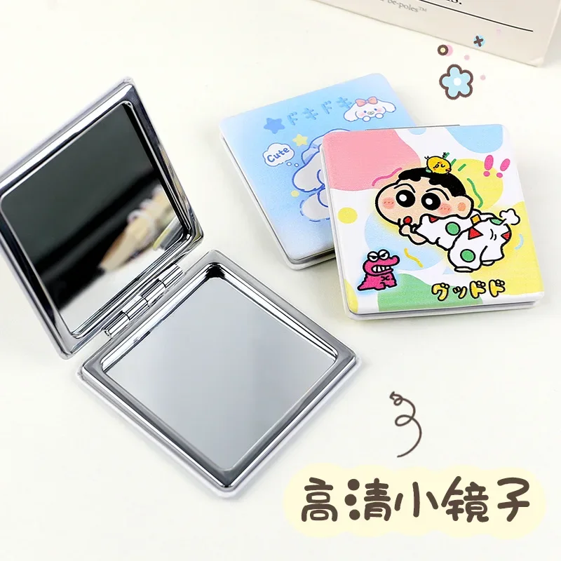 

Bandai Crayon Shin-Chan Makeup Mirror Portable Folding Girl Convenient Double-Sided Mirror Lovely Anime Student Mirror Fans Gift