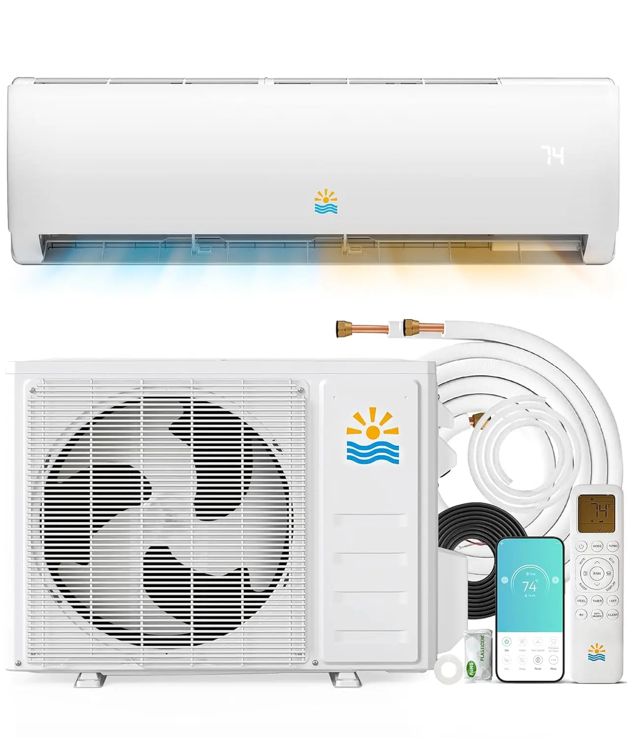 18000 BTU Mini-Split Air Conditioner - 21 SEER2 208/230V WiFi-Enabled Inverter Ductless System AC, Heat Pump,, Custom