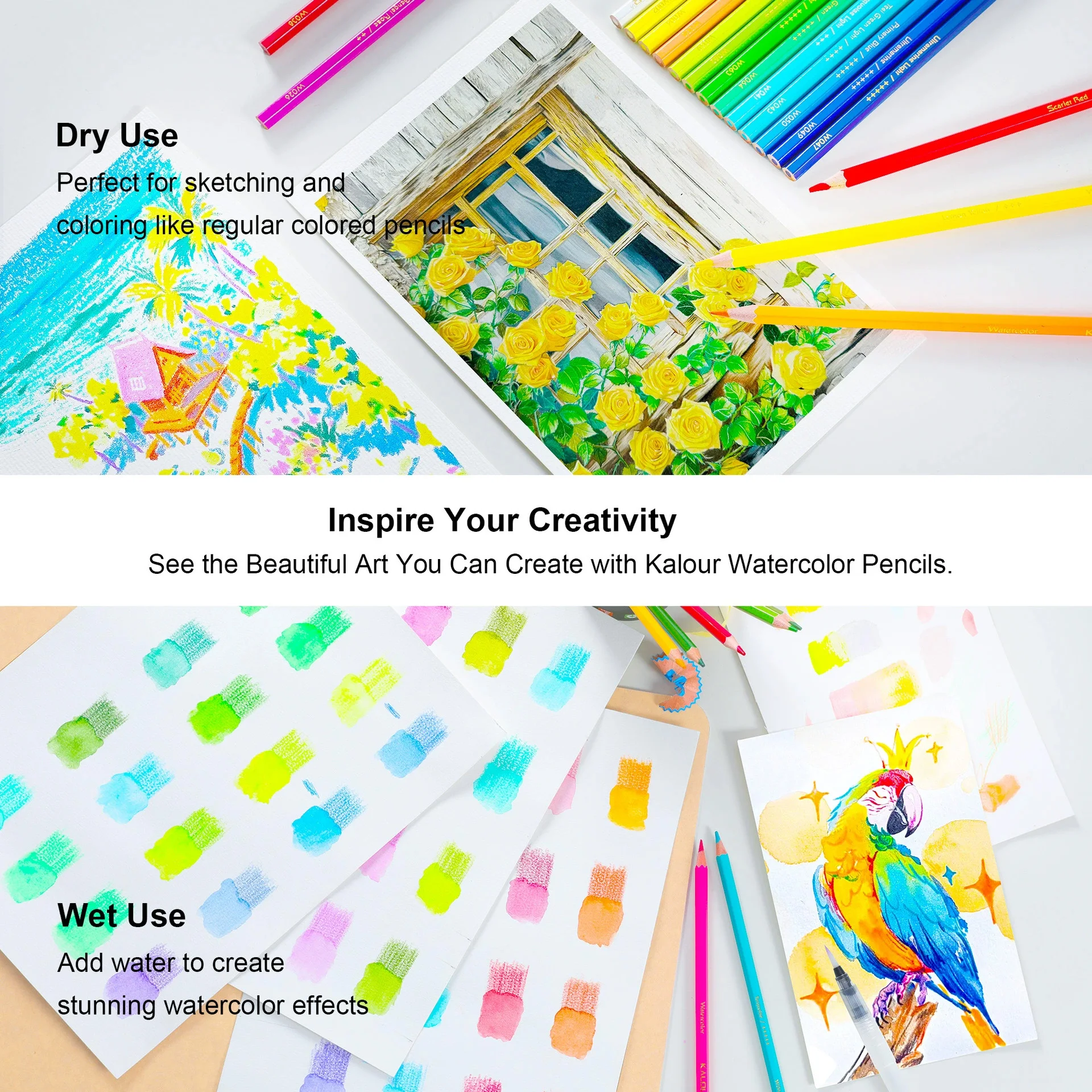KALOUR 180 Farben Luxus-Eisenbox Wasserlösliches Buntstift-Set für Kunstzeichnungen und Malerei mit Spezialfarbstiften – Detail 3