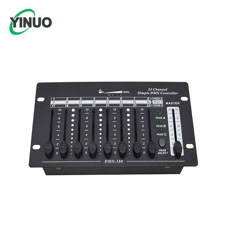 Portable Mini 24 Channel DMX512 Stage Lighting Controller Compact DMX Dimmer Console for  Bar Party Event Stage Light Equipment