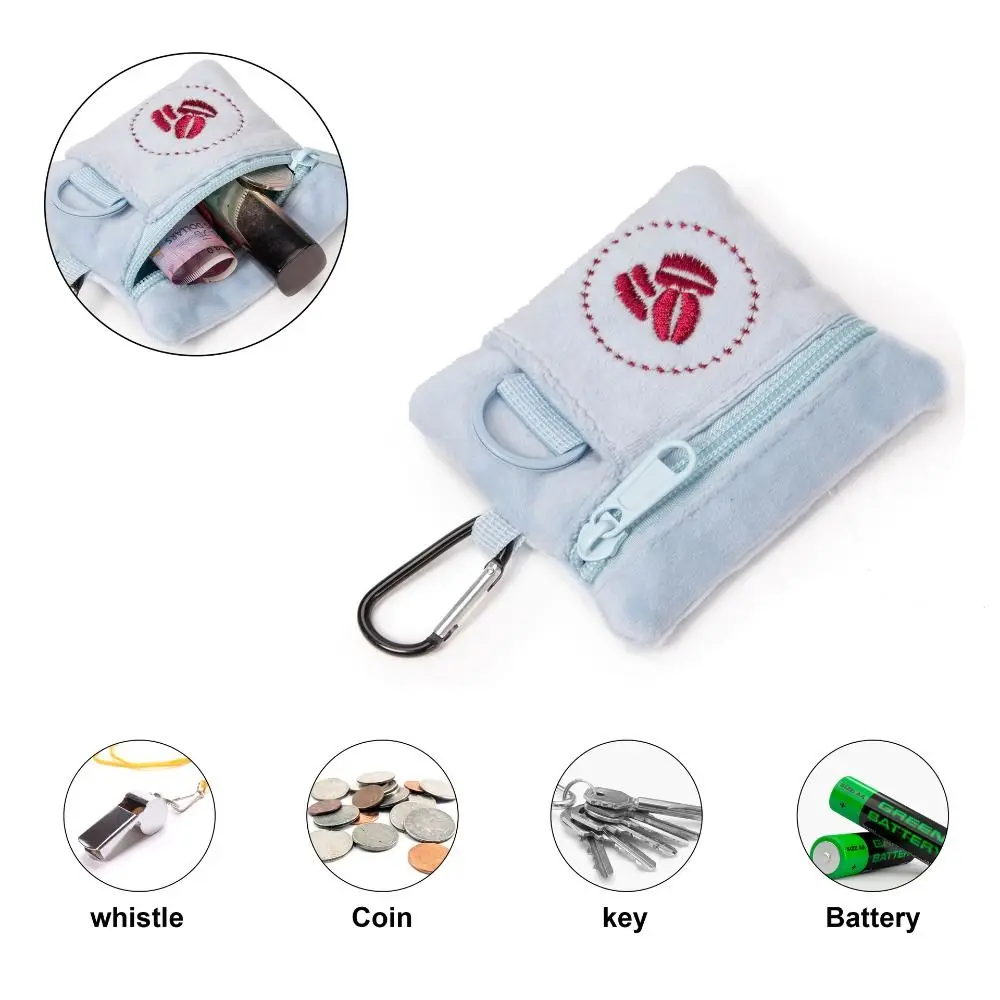 

New Plush Coin Purse Solid Color Zipper Small Storage Bag with Keychain Mini Lipstick Key Card Holder