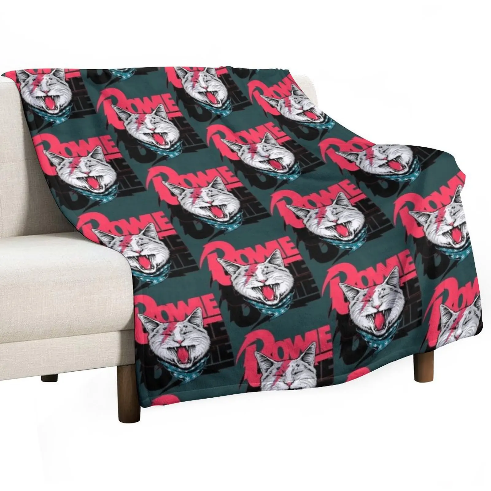 

David Bowie Cat Throw Blanket Thermal Luxury Blankets