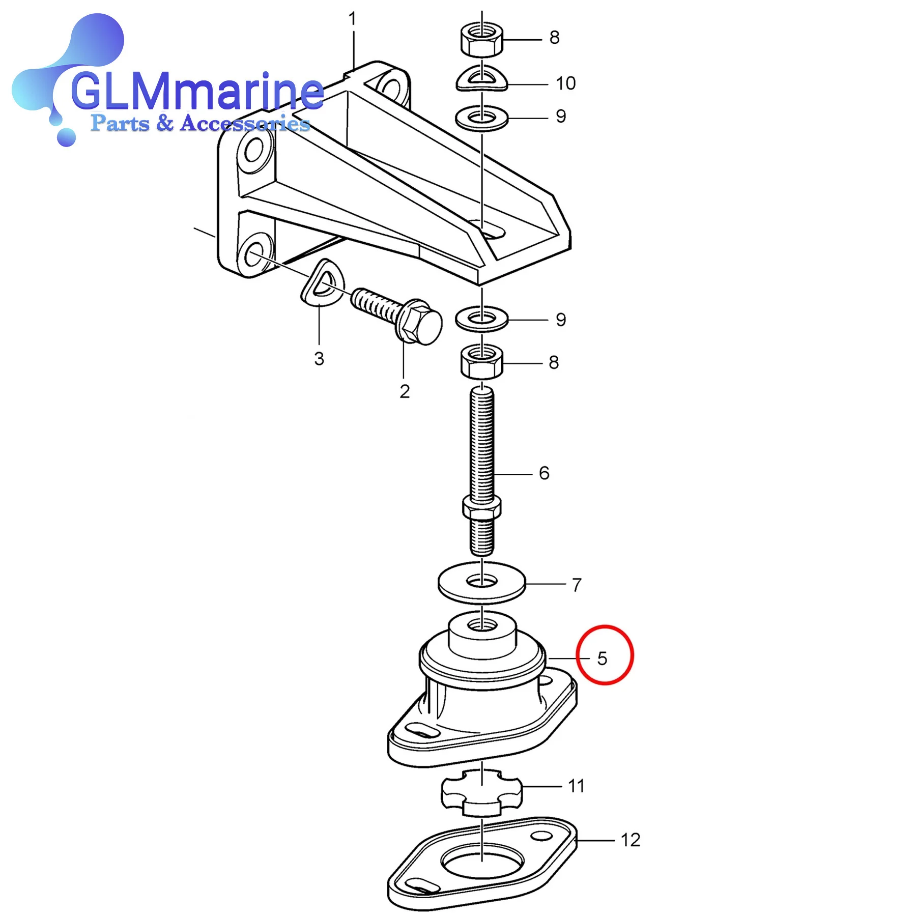 843323 876596 Engine Suspension Rubber Mount Fits Volvo Penta KAD42P DP KAMD42 AQAD40 AQAD41 TMD31 Marine Boat Motor Support